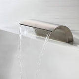 Victoria Deck Mount Waterfall Tub Faucet with Handheld Shower in Brushed Nickel