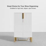 Aro Black Shoe Storage 18 Pairs Shoes Cabinet in Gold