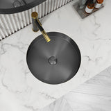 Brushed Gold Modern Luxury Stainless Steel Round Sink Undermount Bathroom Wash Sink