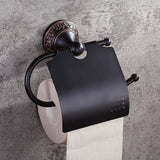 Bella Antique Black Wall Mounted Toilet Paper Holder & Cover Brass