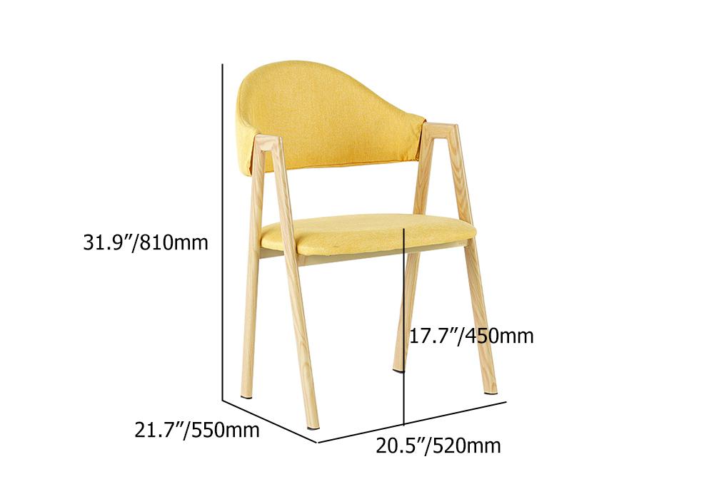 Gray Linen Upholstered Dining Chair Side Chair (Set of 2)