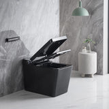 Black Smart One-Piece Floor Square Toilet with Remote Control and Automatic Cover