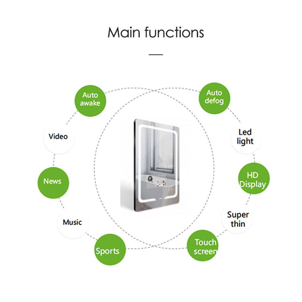 Smart Mirror for Bathroom 40" Touch Screen LED Multi-Function TV Android WiFi Bluetooth