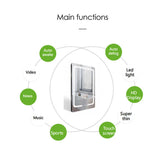 Smart Mirror for Bathroom 40" Touch Screen LED Multi-Function TV Android WiFi Bluetooth