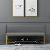 Gray Entryway Bench with Storage Upholstered Storage Bench for Living Room