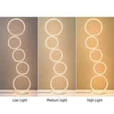 Black LED Floor Lamp 5-Ring Novelty Dimmable Standing Lamp