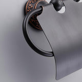 Bella Antique Black Wall Mounted Toilet Paper Holder & Cover Brass