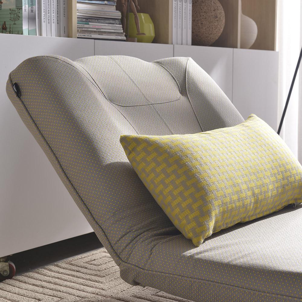 33.5" Beige Lay-down Singer Sleeper Sofa Bed Lounge Chair