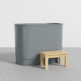 40" Modern Deep Oval Freestanding Matte White Stone Resin Japanese Soaking Bathtub