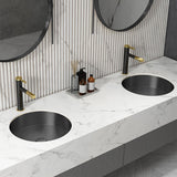 Brushed Gold Modern Luxury Stainless Steel Round Sink Undermount Bathroom Wash Sink