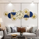 Black & Gold Luxury Geometric Wall Clock Large Metal Art Decor