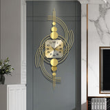 3D Modern Metal Oversized Wall Clock with Golden Geometric Frame