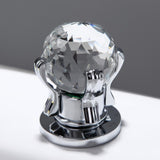Mooni Chrome Waterfall Spout 2 Crystal Handle Widespread Bathroom Sink Faucet