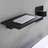 Waterfall Wall Mount Bathroom Sink Faucet Single Knob Solid Brass Brushed Gold