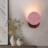 Modern Pink Wall Sconce 1-Light Decor Terrazzo Wall Light for Bedroom