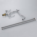 Porcelain Double Handles Single Hole Brass Kitchen Faucet in Polished Chrome