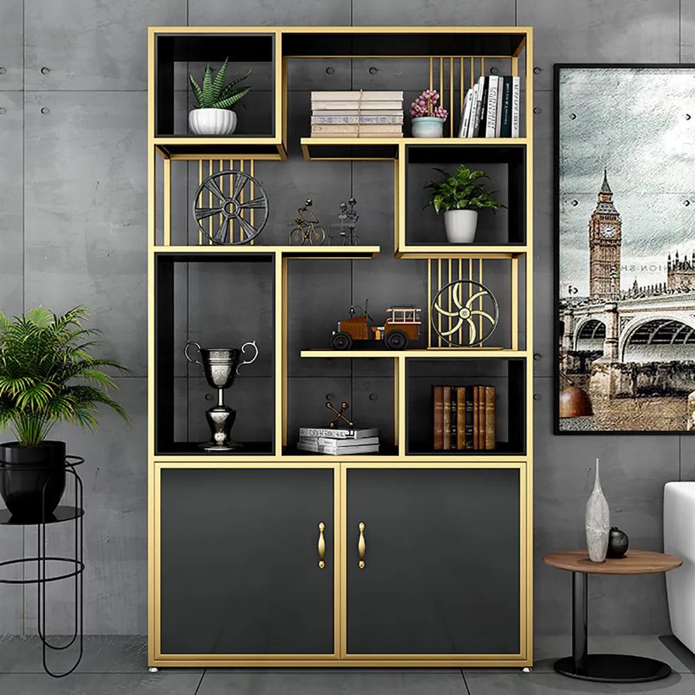 Contemporary Stand Standard Bookshelf with Doors