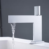 Brushed Gold Modern Bathroom Sink Faucet Single Handle 1-Hole Solid Brass