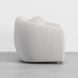 82" Modern White Teddy Velvet 3 Seaters Curved Sofa for Living Room