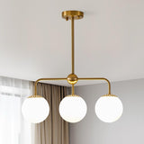 Modern Gold Globe 3-Light Indoor Metal Kitchen Island Light