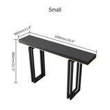 47" Entry Accent Table Narrow Console Table Black Solid Wood & Metal in Large