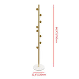 Coat Rack Brass Gold Round Hooks Entryway Freestanding Coat Hanger Marble Base