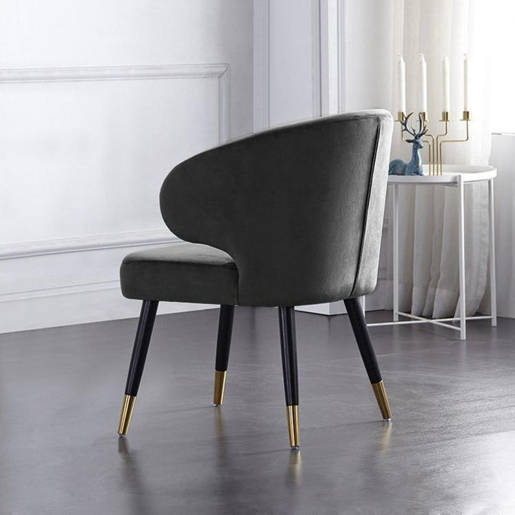 Upholstered Dining Chairs Mid-Century Green Velvet Dining Chairs with Arm (Set of 2)