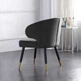 Upholstered Dining Chairs Mid-Century Green Velvet Dining Chairs with Arm (Set of 2)
