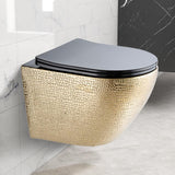 Luxury Round Wall-Mount Toilet Rimless Flushing Ceramic