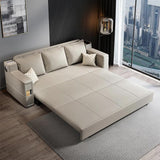 82.7" Convertible Bed Full Sleeper Sofa Leath-aire Upholstered Storage Sofa