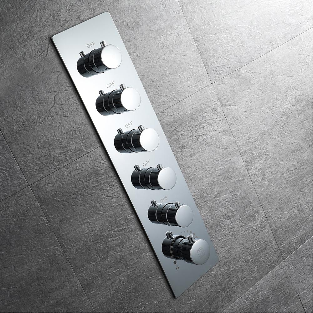 Wall-Mounted 20" Music Shower System Rainfall 5 Functions Thermostatic