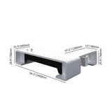94.5" L-Shaped Modern Executive Desk of Right Hand with Drawers in White & Black