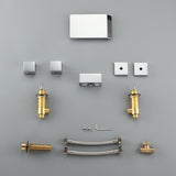 Moda Matte Black Waterfall Widespread Bathroom Sink Faucet Square Double Handle