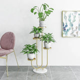 Metal Plant Stand 4-Shelf Gold Plant Pot Stand for Indoor & Outdoor in Large