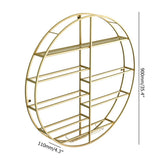 Modern Round Wall Mounted Metal Black Wine Rack