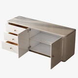 Modern Marble Top Makeup Vanity Dressing Table with Corner Cabinet