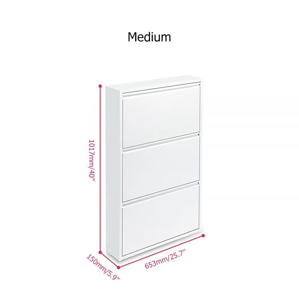 Modern Steel Slim Narrow Shoe Storage Cabinets Wall Mounted Black/White