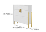 Modern Entryway White Shoe Storage Narrow Shoe Cabinet with 2 Flip Doors & 1 Drawer