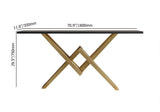 Black & Gold Narrow Console Table Accent Table For Entryway X Base Metal in Small