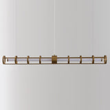 Modern Gold Cylinder Kitchen Island Light Linear Pendant Light for Dining Room
