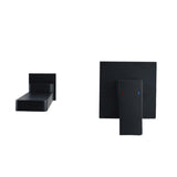 Wall Mount Matte Black Single Handle Bathroom Sink Faucet Solid Brass
