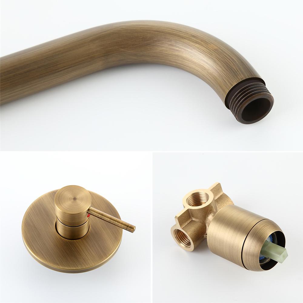 Brewst Round Rain Showerhead Only Wall Mount Shower System in Antique Brass Solid Brass