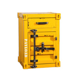 Industrial Loft Red Nightstand Retro Bedside Storage Cabinet with Door & Drawer