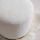 Modern White Round Lamb Wool Vanity Stool Makeup Stool