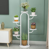 25"/37" Modern Tree-Shaped 4/6-Tiered Plant Stand in Gold Set of 2