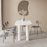 71" Oval White Dining Table 4 Pedestals 8 Seater Dining Room Table