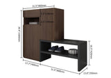 Gray Corner Shoe Storage Cabinet with 7 Shelves & 1 Drawer Entryway Shoe Storage