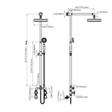 Industrial Style Wall-Mounted Shower System 2-function in Black