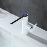 Modern Black Single Hole Bathroom Sink Faucet Intelligence Temperature Digital Display