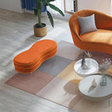 Modern Bench Orange Velvet Upholstered Bench Ottoman Bench Gold Leg Gold Bench